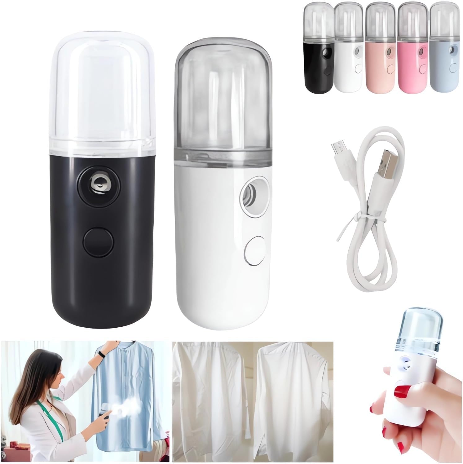 2PCS Easy Care Sunshine 15s Heat-Up Mini Travel Steamer Rechargeable Cordless Clothes Steamer Battery Operated Eco-friendly