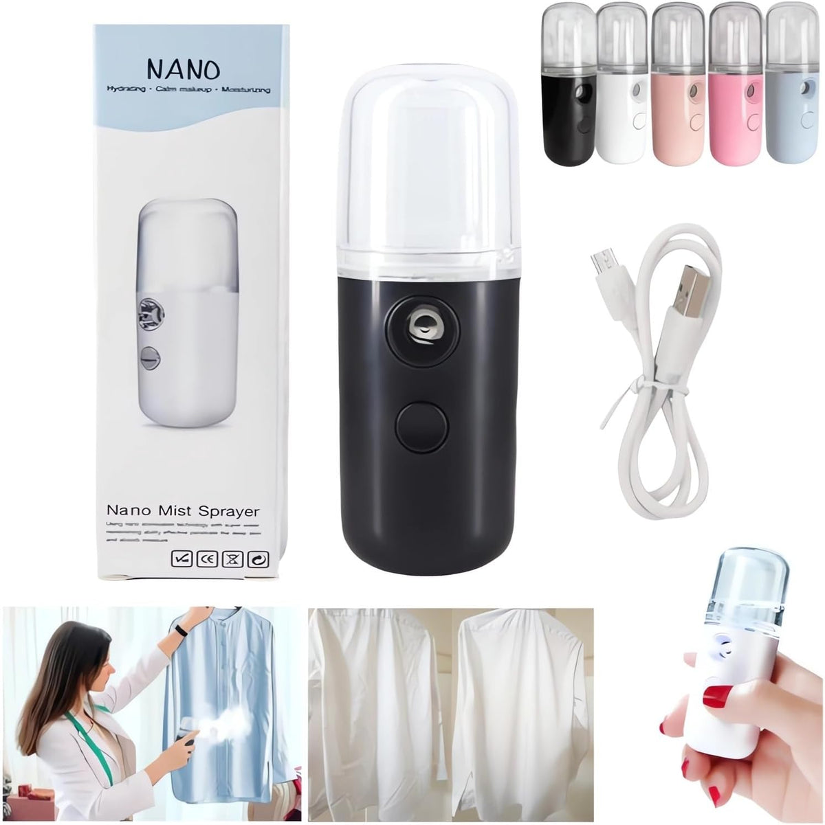 2PCS Easy Care Sunshine 15s Heat-Up Mini Travel Steamer Rechargeable Cordless Clothes Steamer Battery Operated Eco-friendly