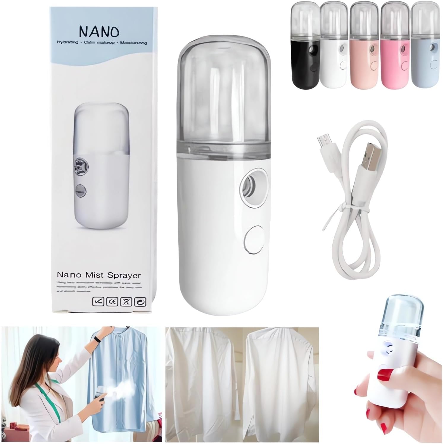 2PCS Easy Care Sunshine 15s Heat-Up Mini Travel Steamer Rechargeable Cordless Clothes Steamer Battery Operated Eco-friendly
