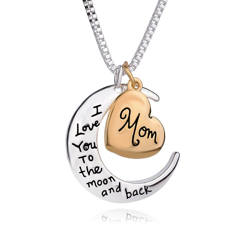 Accessories Mother's Day Gift I love you mom Love Moon Necklace Mom Gift Pendant