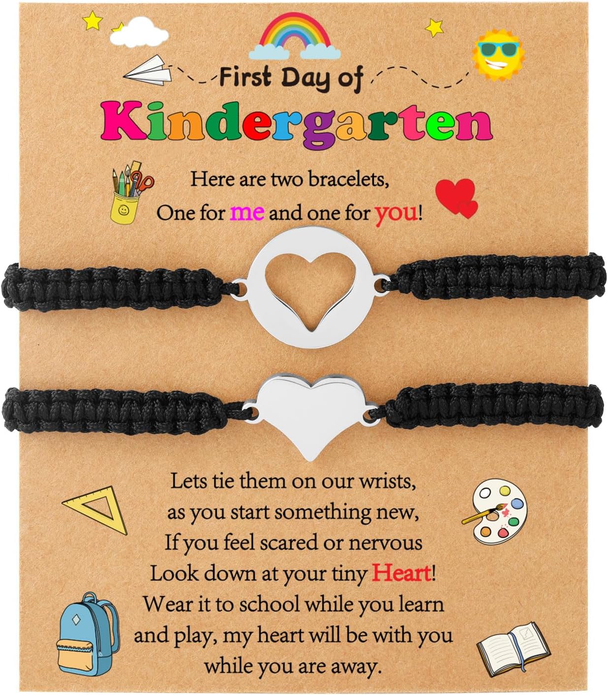 Mother Daughter Bracelets, Mother Son Bracelets Mommy and Me Back to School Kindergarten Gifts Matching Bracelets Set for Mother's Day Gifts