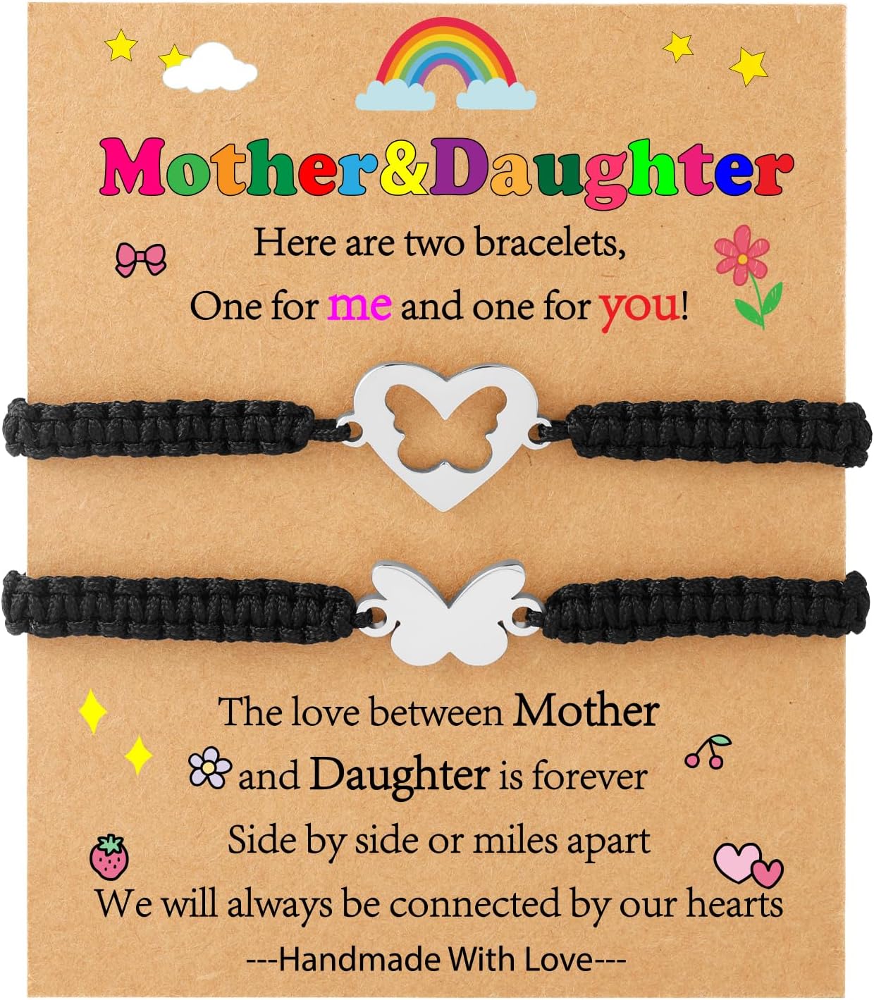 Mother Daughter Bracelets, Mother Son Bracelets Mommy and Me Back to School Kindergarten Gifts Matching Bracelets Set for Mother's Day Gifts