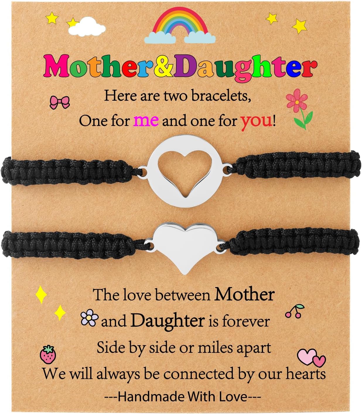 Mother Daughter Bracelets, Mother Son Bracelets Mommy and Me Back to School Kindergarten Gifts Matching Bracelets Set for Mother's Day Gifts