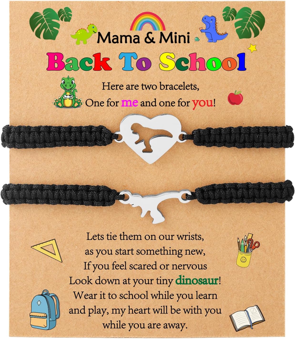 Mother Daughter Bracelets, Mother Son Bracelets Mommy and Me Back to School Kindergarten Gifts Matching Bracelets Set for Mother's Day Gifts