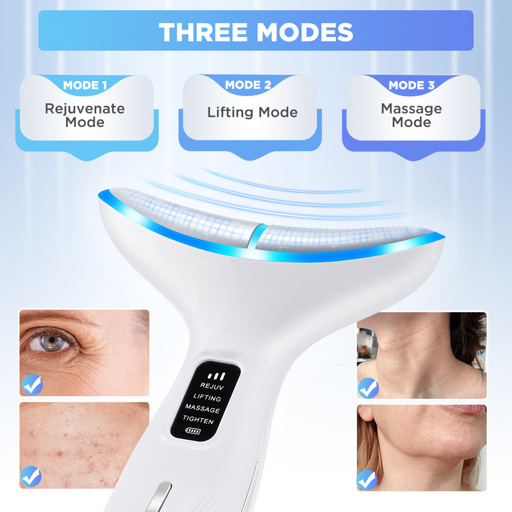 EMS Microcurrent Color Light Constant Temperature Neck Beauty Instrument Vibration Neck Massage Instrument Introduction Instrument Neck Pattern Neck Beauty Tool