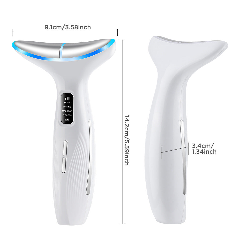 EMS Microcurrent Color Light Constant Temperature Neck Beauty Instrument Vibration Neck Massage Instrument Introduction Instrument Neck Pattern Neck Beauty Tool