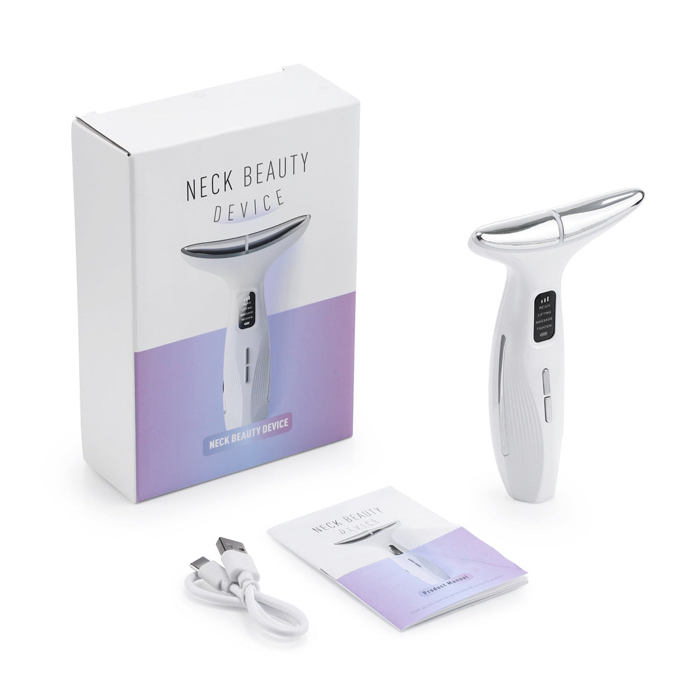 EMS Microcurrent Color Light Constant Temperature Neck Beauty Instrument Vibration Neck Massage Instrument Introduction Instrument Neck Pattern Neck Beauty Tool