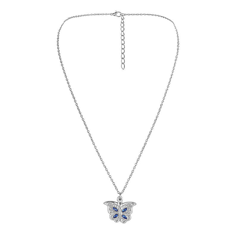New Women's Butterfly I Love You Love Album Box Pendant Necklace Jewelry