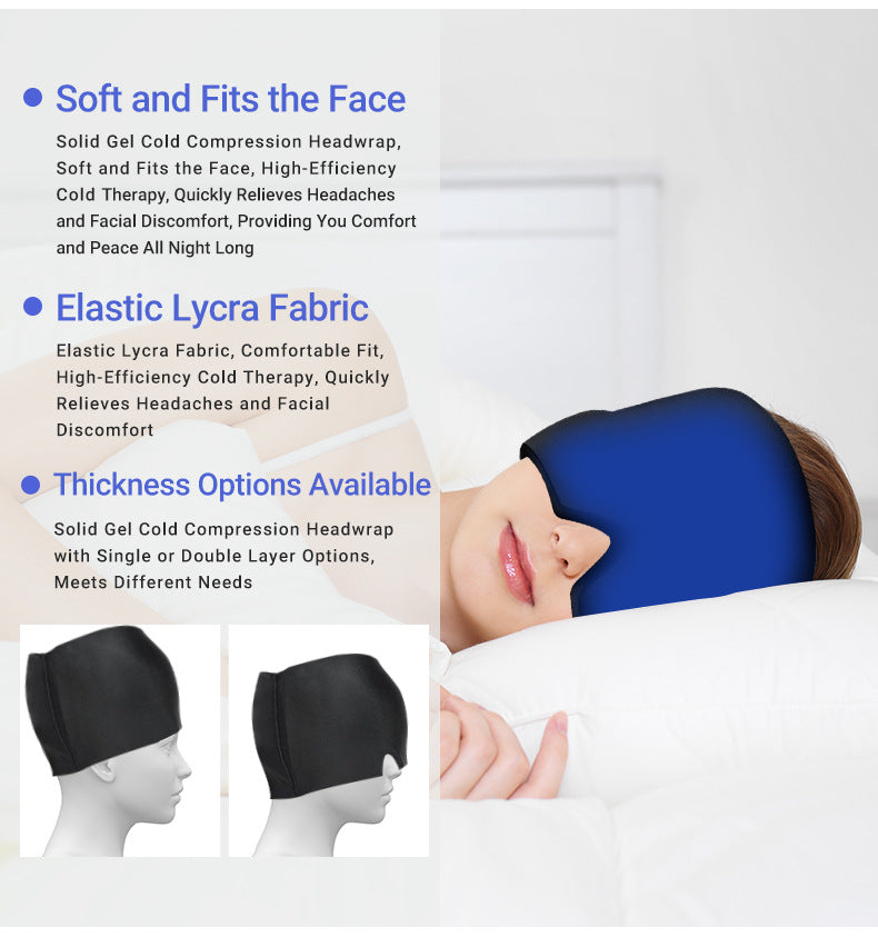 Odorless Migraine Relief Cap with Hot/Cold Therapy & 360° Gel Coverage
