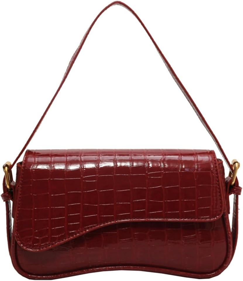 Bolso de hombro para mujer, estilo retro, de piel vegana, tipo tote, tipo sobre, moderno, tipo bandolera, con cremallera, 2025 
