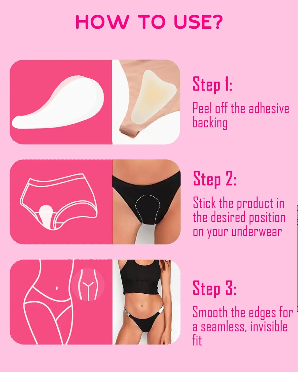 Seamless Camel Toe Concealer - Reusable Anti Camel Toe Spring Guard Insert for Underwear