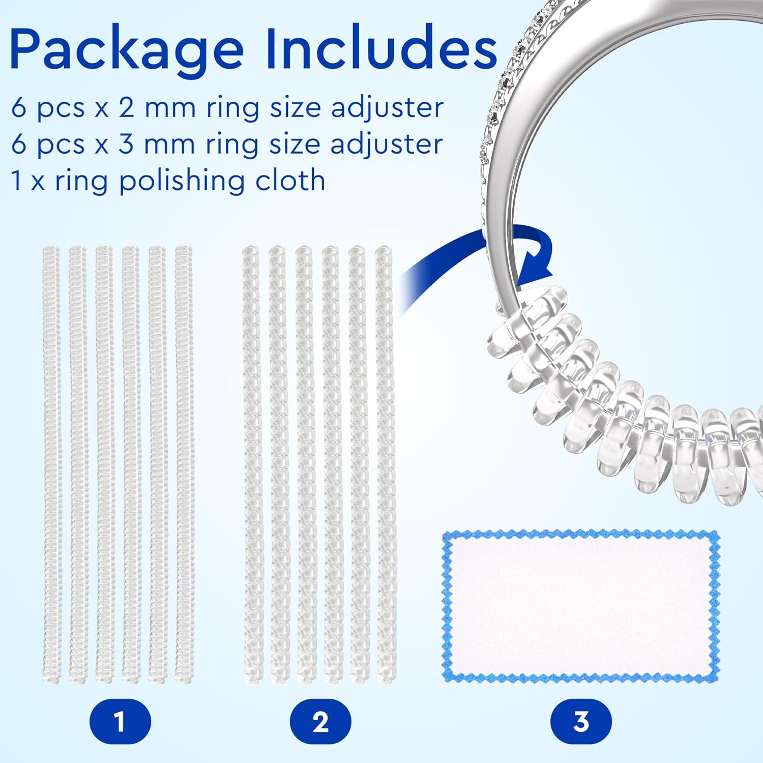 Ring Sizer Adjuster for Loose Rings - 12 Pack Size by 0.5-1.5