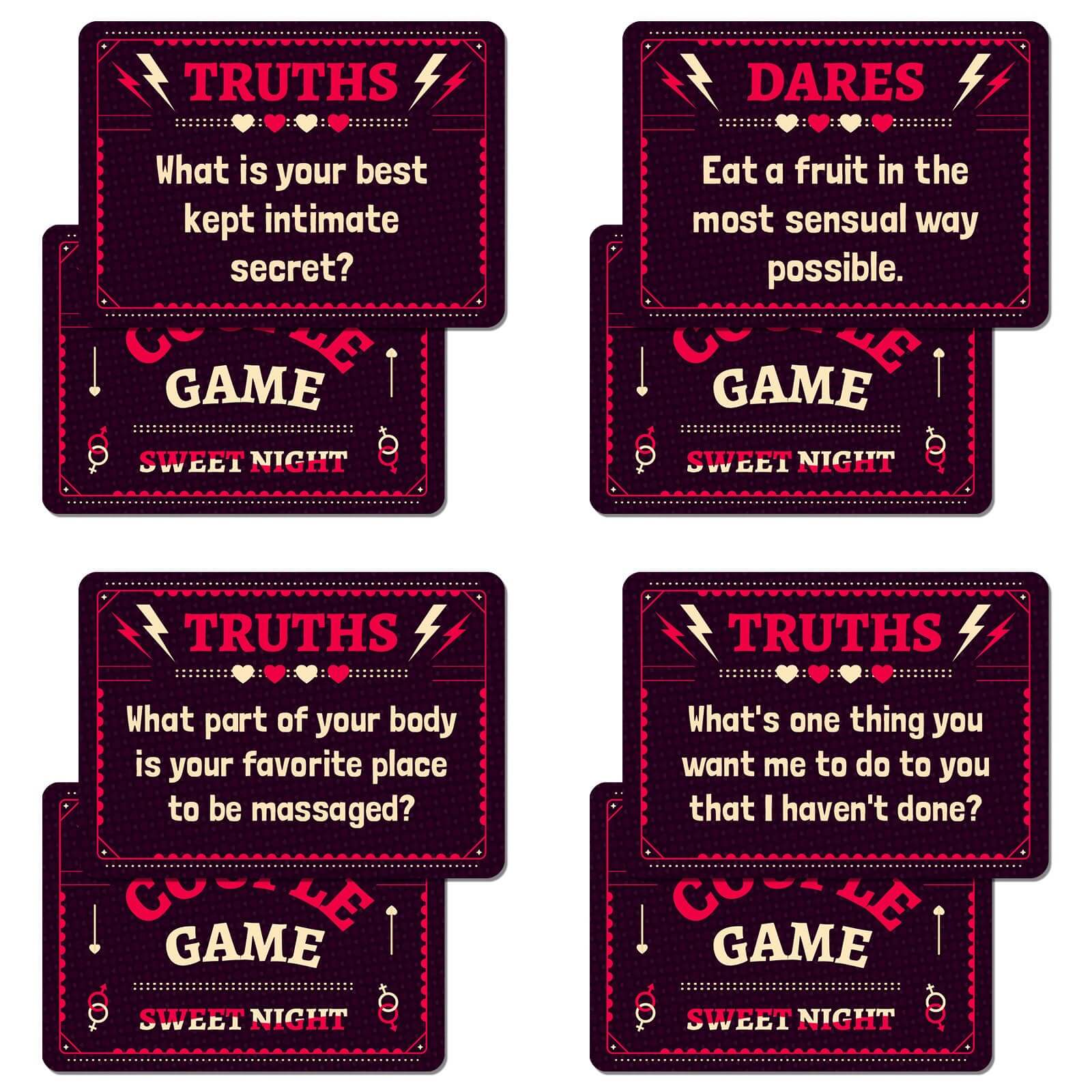 50 Romantic Night Cards for Couples, Ambiguous, Extreme Pulling Game Prop Cards