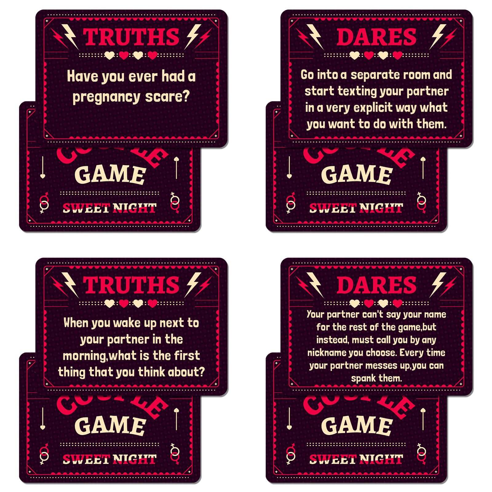 50 Romantic Night Cards for Couples, Ambiguous, Extreme Pulling Game Prop Cards