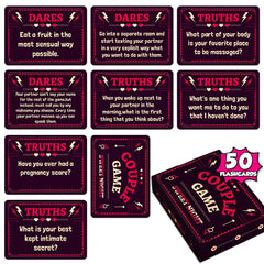 50 Romantic Night Cards for Couples, Ambiguous, Extreme Pulling Game Prop Cards