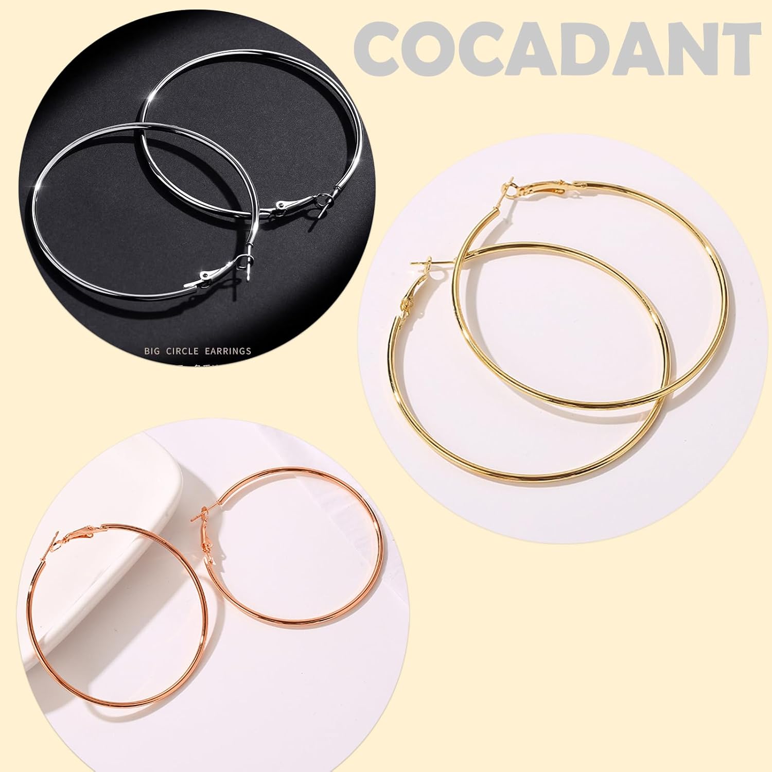Gold Hoop Earrings for Women Girls,Dainty 14k Gold Hypoallergenic Rose Gold Silver Hoop Earrings with 925 Sterling Silver Post
