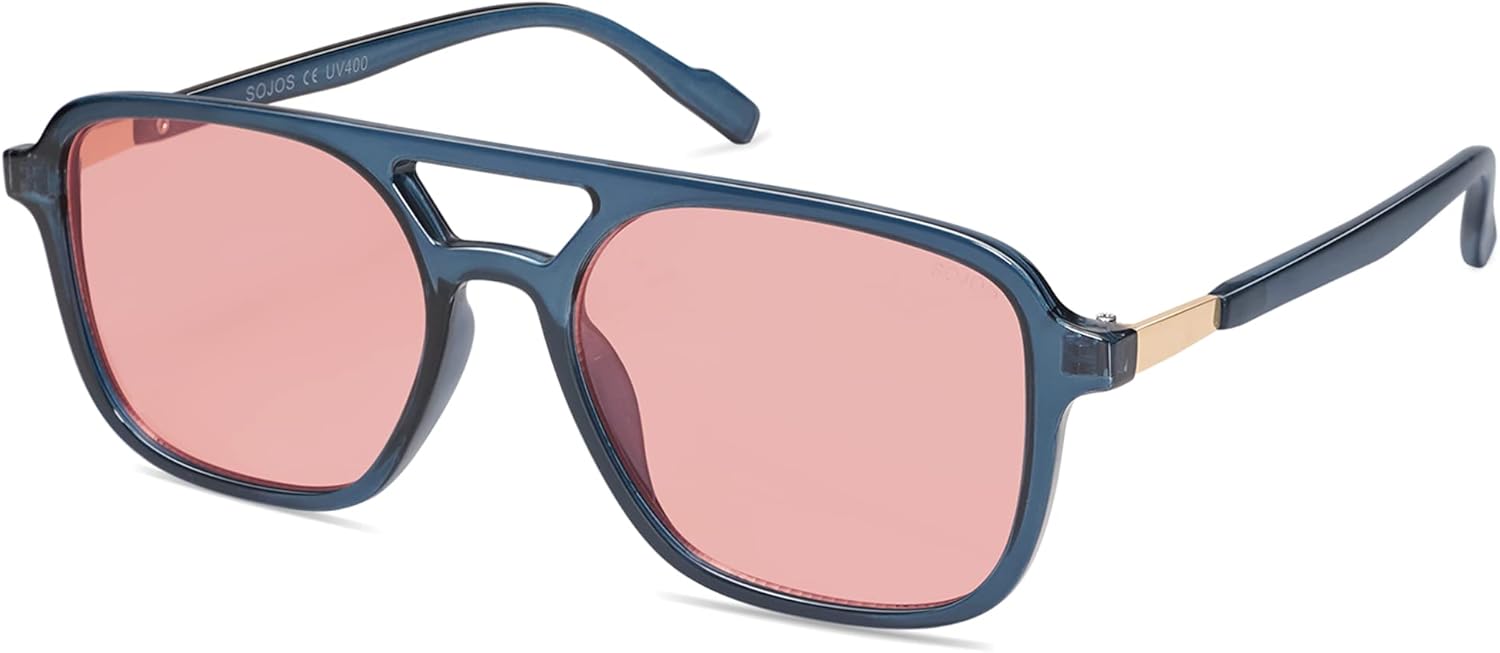 Retro Aviator Sunglasses for Women Men Rectangle for Women Mens Shades Sun Glasses