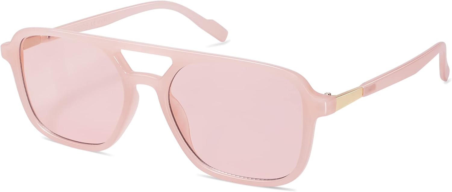 Retro Aviator Sunglasses for Women Men Rectangle for Women Mens Shades Sun Glasses
