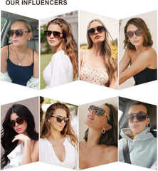 Retro Aviator Sunglasses for Women Men Rectangle for Women Mens Shades Sun Glasses