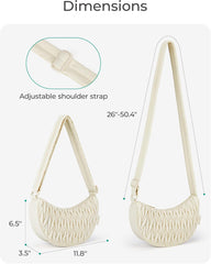 Bolsos bandolera pequeños BAGSMART para mujer, bolsos de hombro para mujer, bolsos bandolera acolchados, bolsos tipo hobo con forma de media luna 
