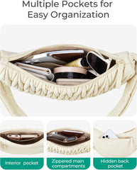 Bolsos bandolera pequeños BAGSMART para mujer, bolsos de hombro para mujer, bolsos bandolera acolchados, bolsos tipo hobo con forma de media luna 