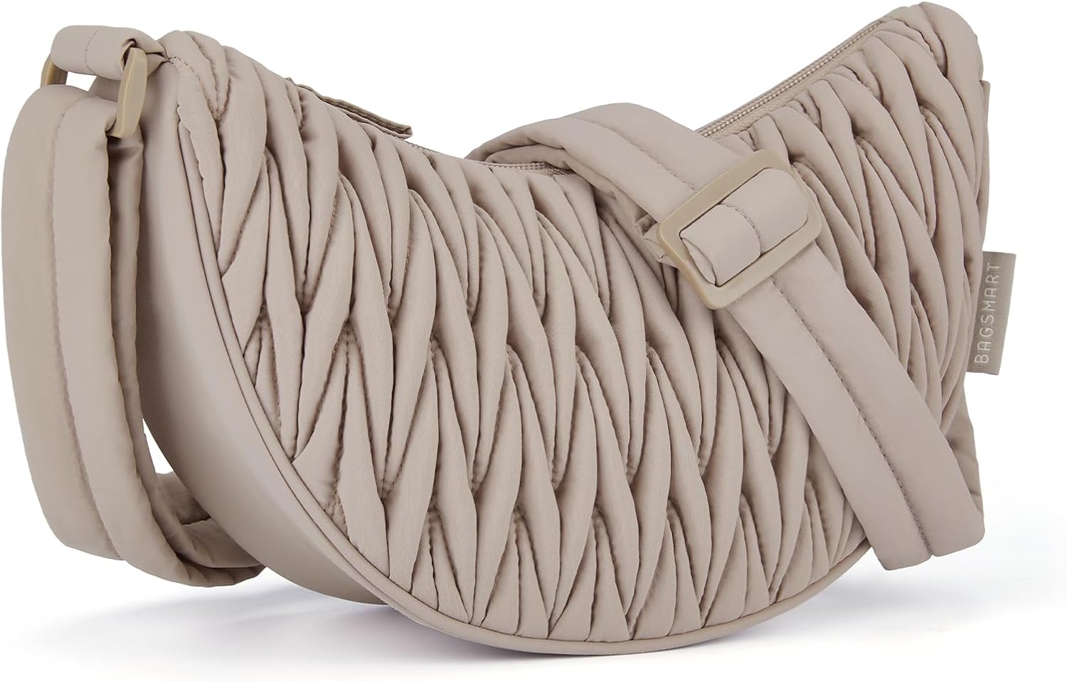 Bolsos bandolera pequeños BAGSMART para mujer, bolsos de hombro para mujer, bolsos bandolera acolchados, bolsos tipo hobo con forma de media luna 