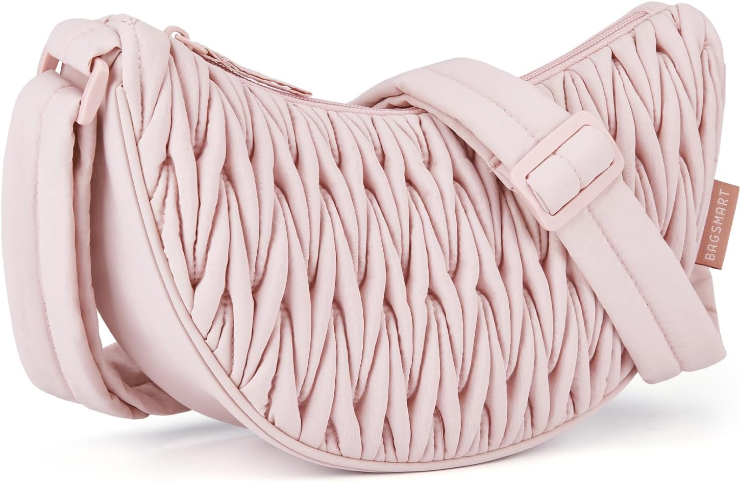 Bolsos bandolera pequeños BAGSMART para mujer, bolsos de hombro para mujer, bolsos bandolera acolchados, bolsos tipo hobo con forma de media luna 