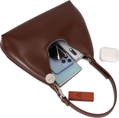 Bolso de hombro JOLLQUE para mujer, bolso de mano pequeño de cuero, bolso estilo hobo con cremallera único y moderno 
