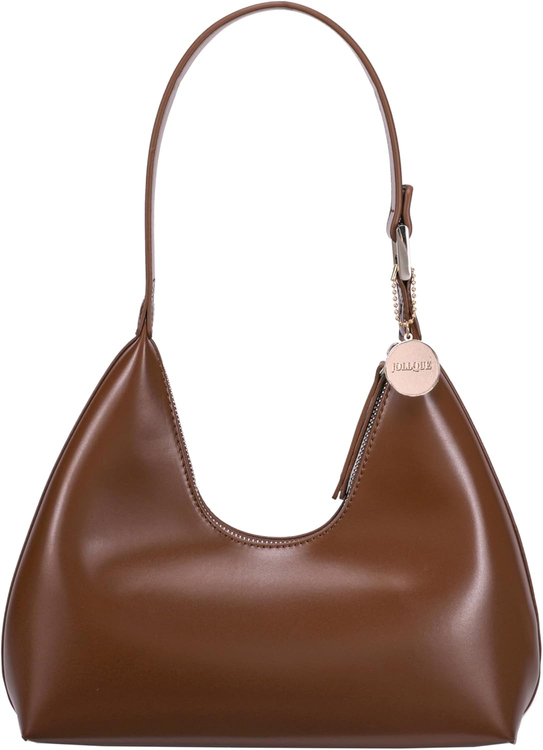 Bolso de hombro JOLLQUE para mujer, bolso de mano pequeño de cuero, bolso estilo hobo con cremallera único y moderno 