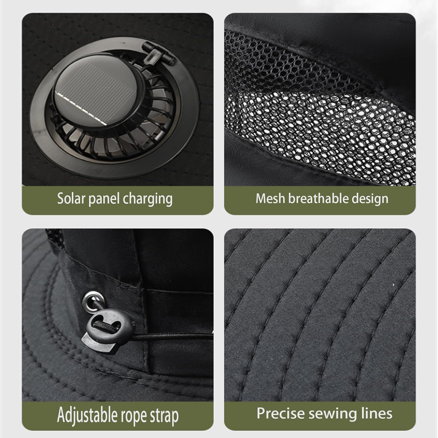 Solar-Powered Fan Hat for Men & Women | 2 Fans, USB Charging, Breathable Design - Cool & Stylish Sombrero