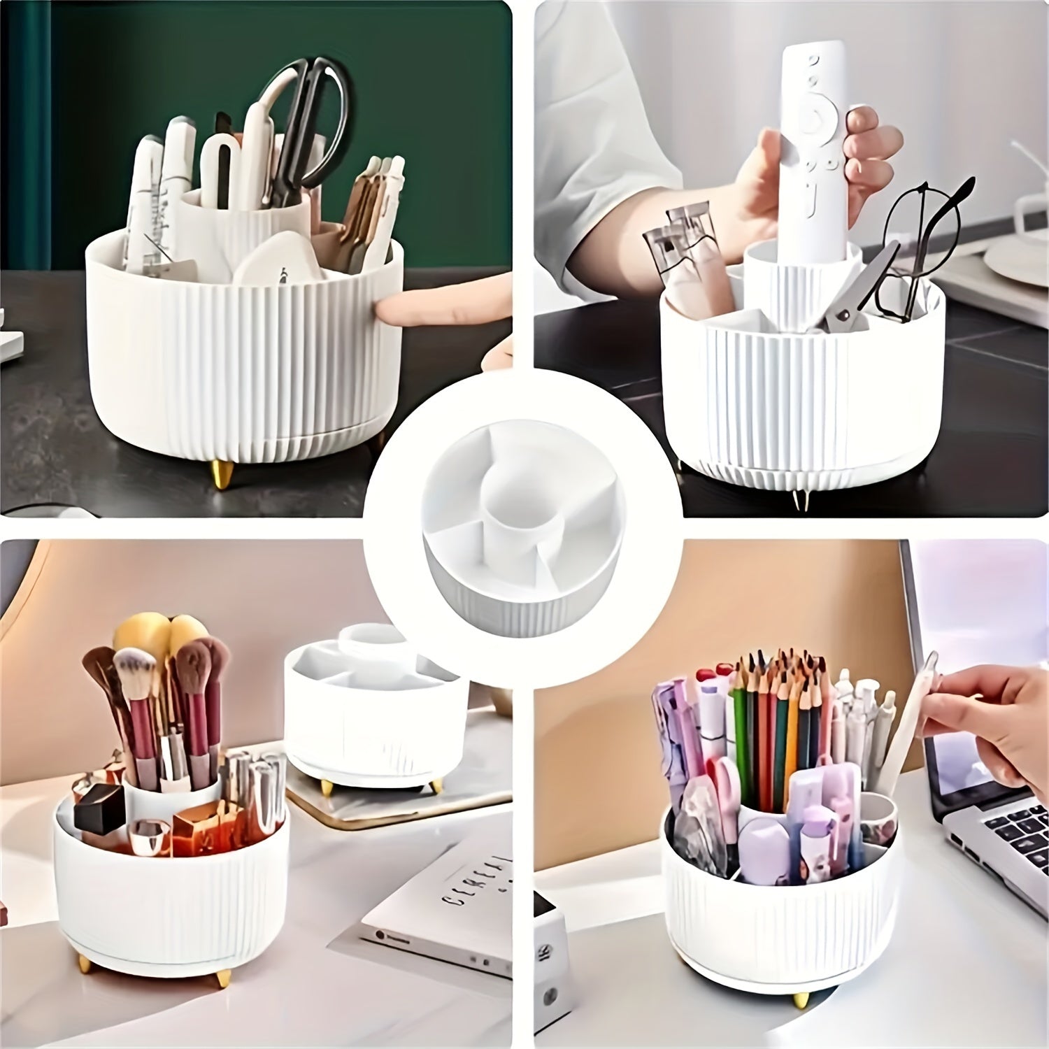 360 ° Rotating Cosmetic Storage Box 1 Plastic Cosmetic Storage Box 5 Compartments Multifunctional Stand