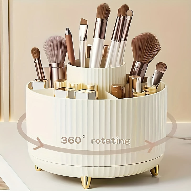 360 ° Rotating Cosmetic Storage Box 1 Plastic Cosmetic Storage Box 5 Compartments Multifunctional Stand