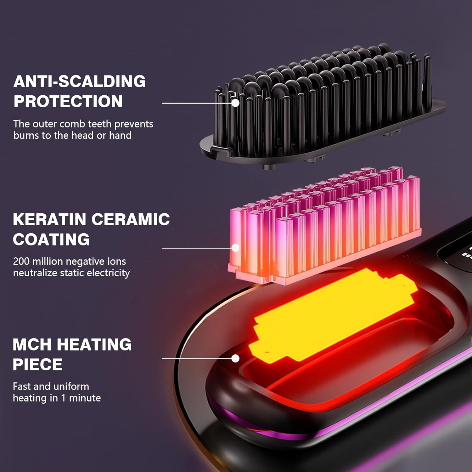 Portable Straightener Brush, 2025 New Straight and Curly Dual-Purpose Curling Rod, Mini Dual Purpose Curling Iron for Women