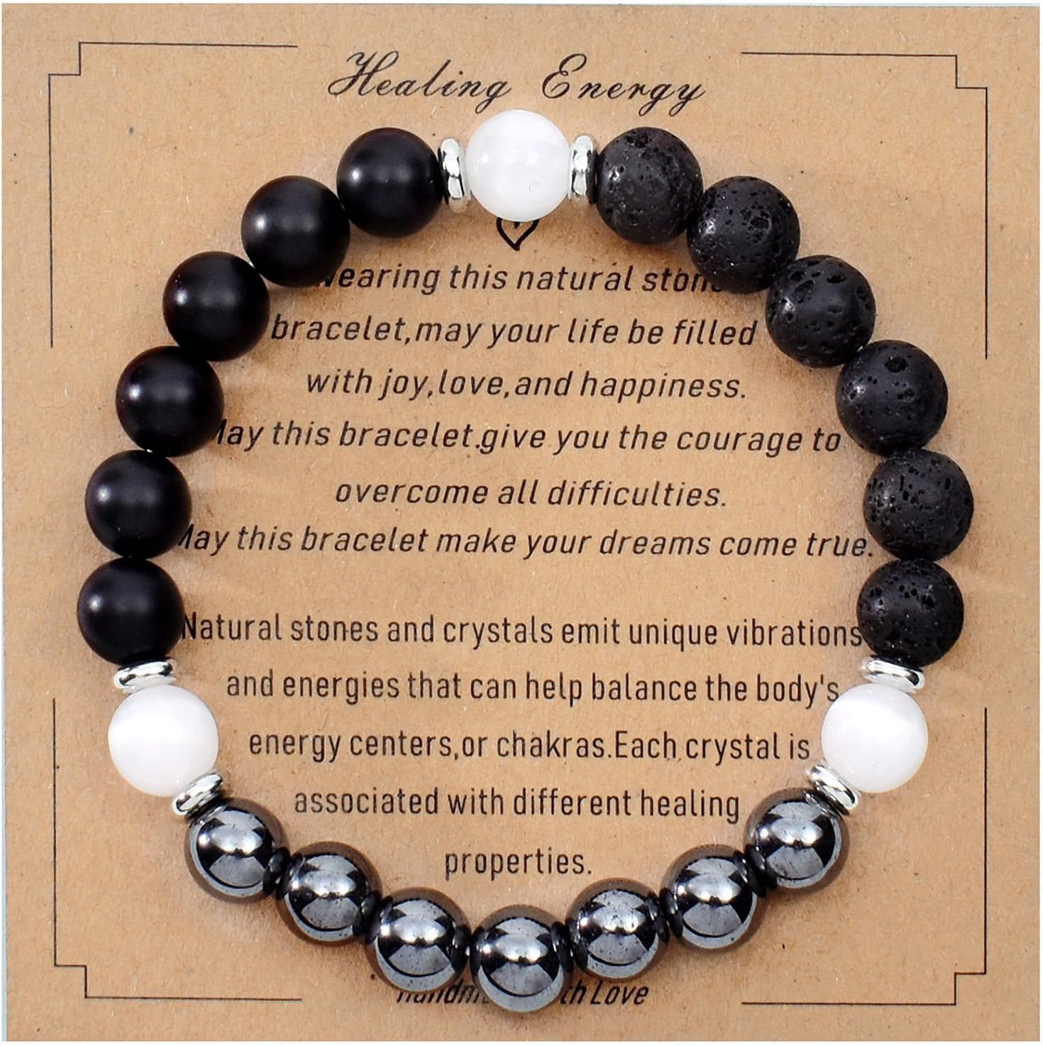 Strong Healing Crystal Bracelet 8MM Genuine Stone Bracelet Lucky Beaded Bracelet Chakra Bracelet 6.5 inch