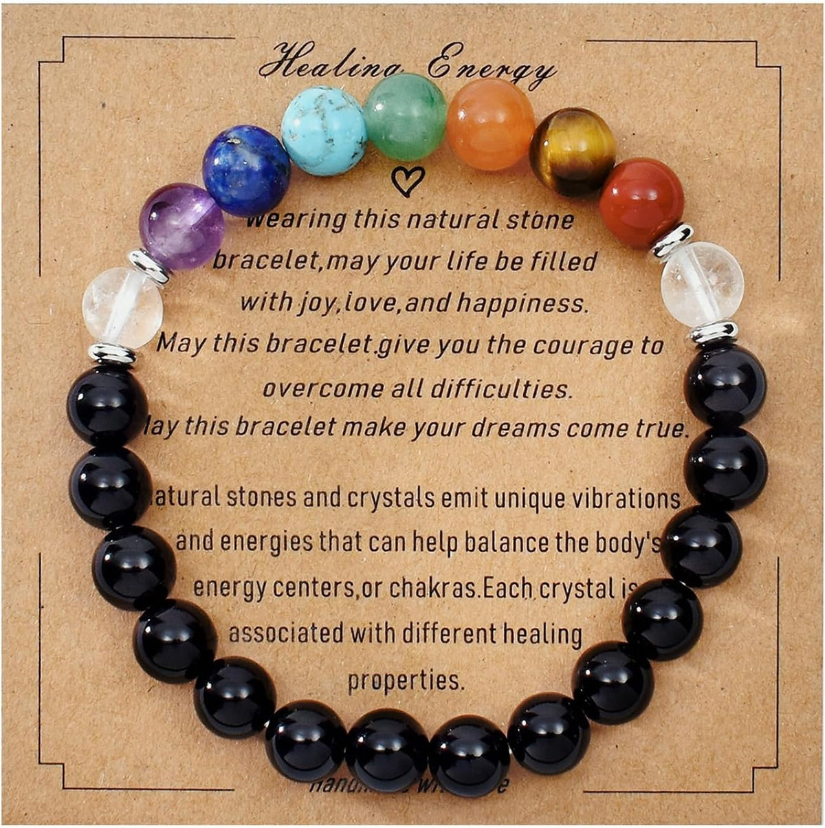 Strong Healing Crystal Bracelet 8MM Genuine Stone Bracelet Lucky Beaded Bracelet Chakra Bracelet 6.5 inch