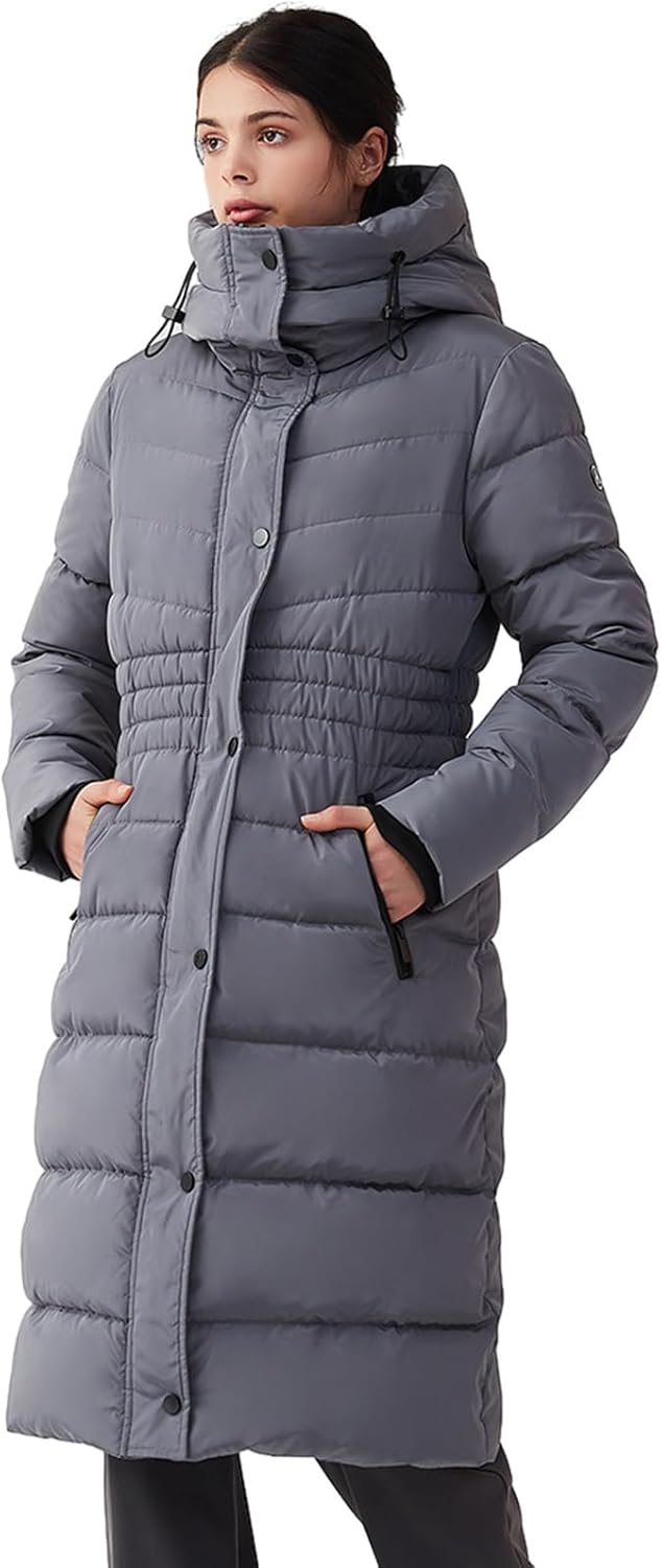 Abrigos de invierno para mujer IKAZZ, chaqueta parka larga de plumón vegano con aislamiento cálido y grueso con capucha 
