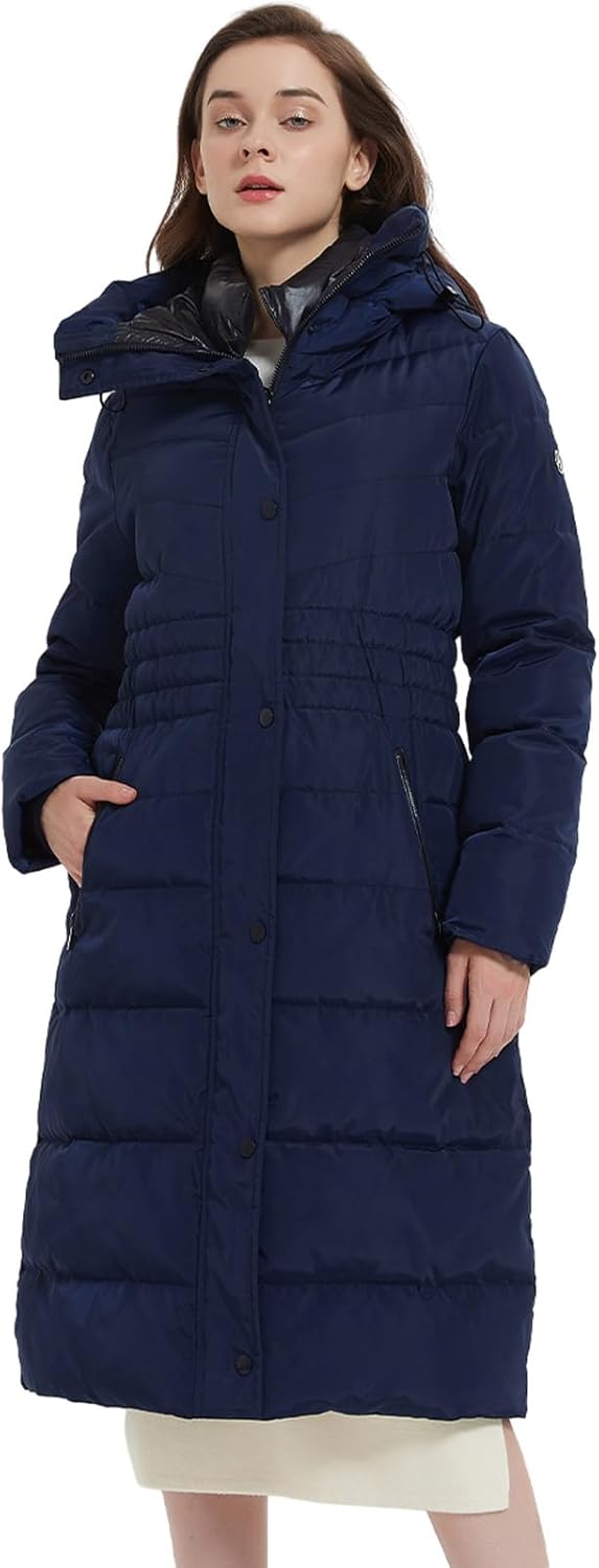 Abrigos de invierno para mujer IKAZZ, chaqueta parka larga de plumón vegano con aislamiento cálido y grueso con capucha 