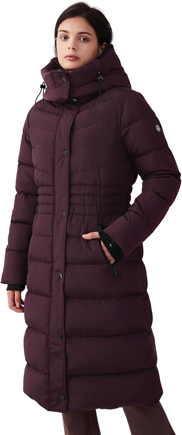 Abrigos de invierno para mujer IKAZZ, chaqueta parka larga de plumón vegano con aislamiento cálido y grueso con capucha 
