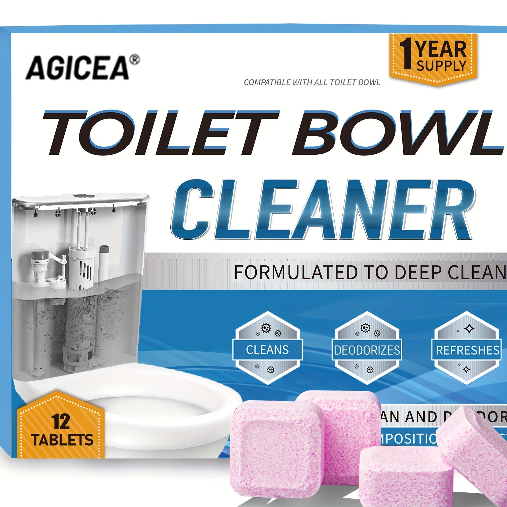 Toilet cleaner -12 pack Automatic Toilet Cleaning Tablets