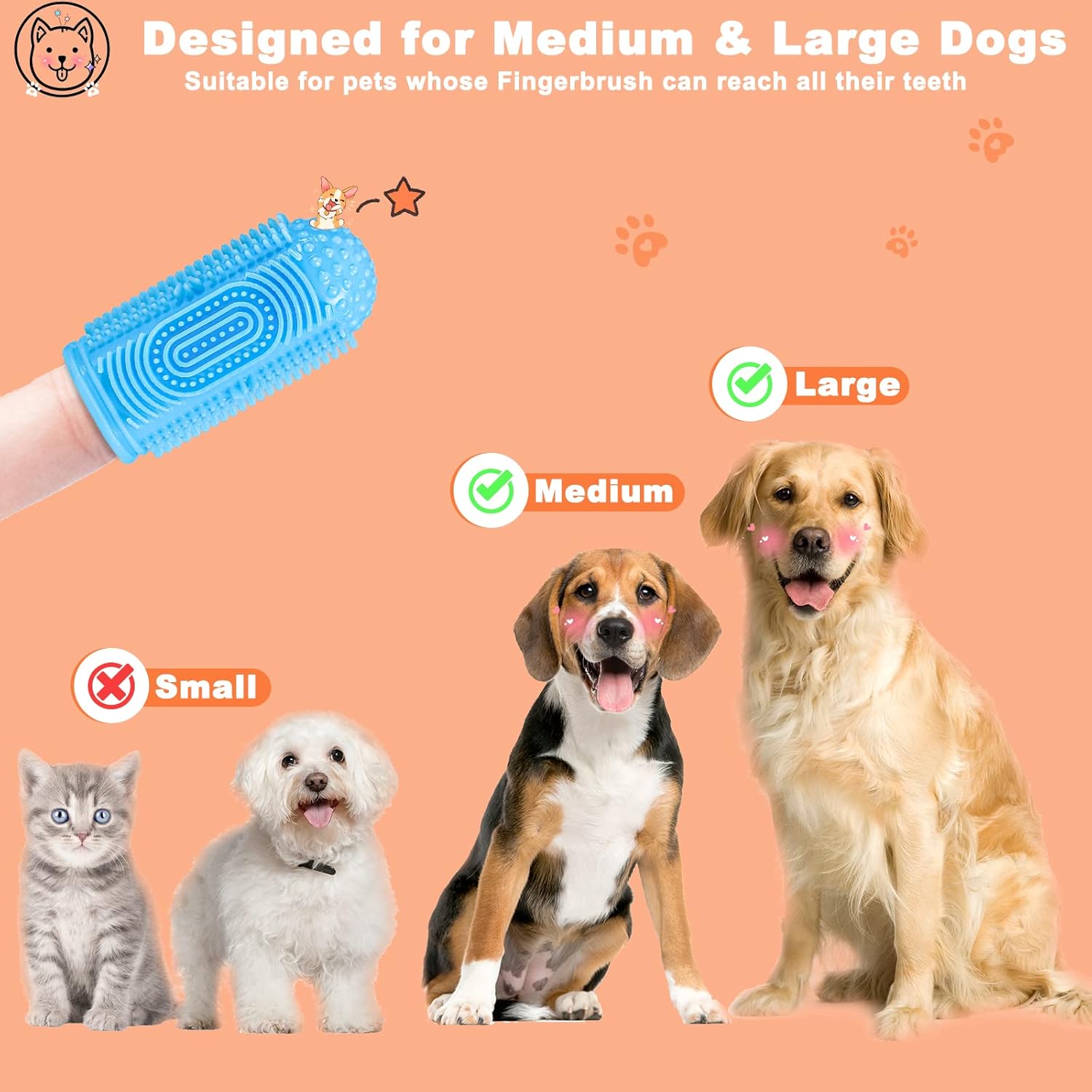 Dogs Tooth Brushing Kit, Dogs Finger Toothbrushes, Cleaning& Dental Care Pet Toothbrush
