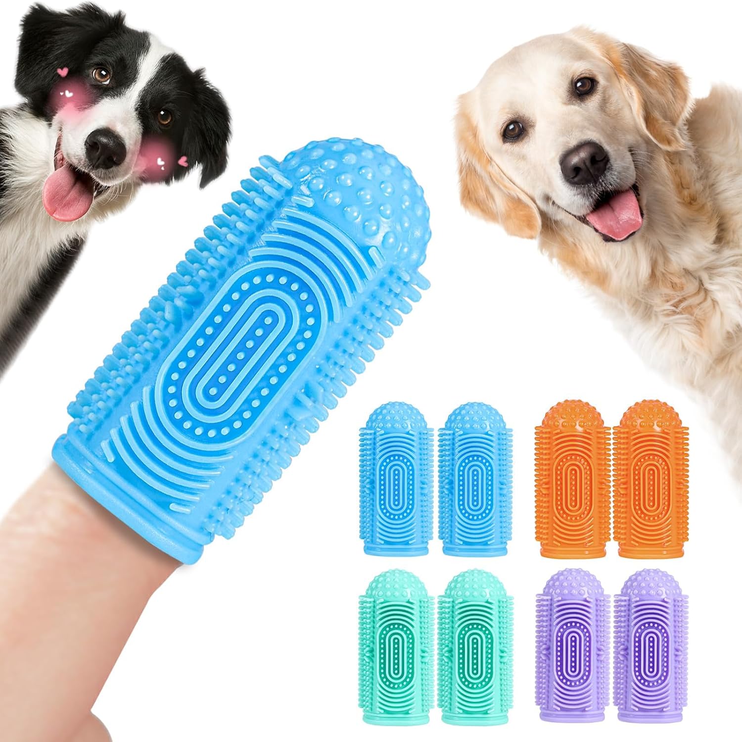 Dogs Tooth Brushing Kit, Dogs Finger Toothbrushes, Cleaning& Dental Care Pet Toothbrush