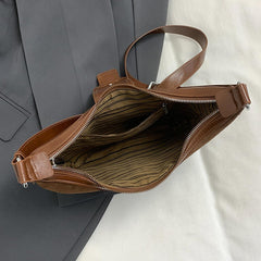 Bolso Hobo para Mujer Bolso de Hombro de Gamuza Bolso de Mano Bolso Cruzado para Mujer, Marrón 