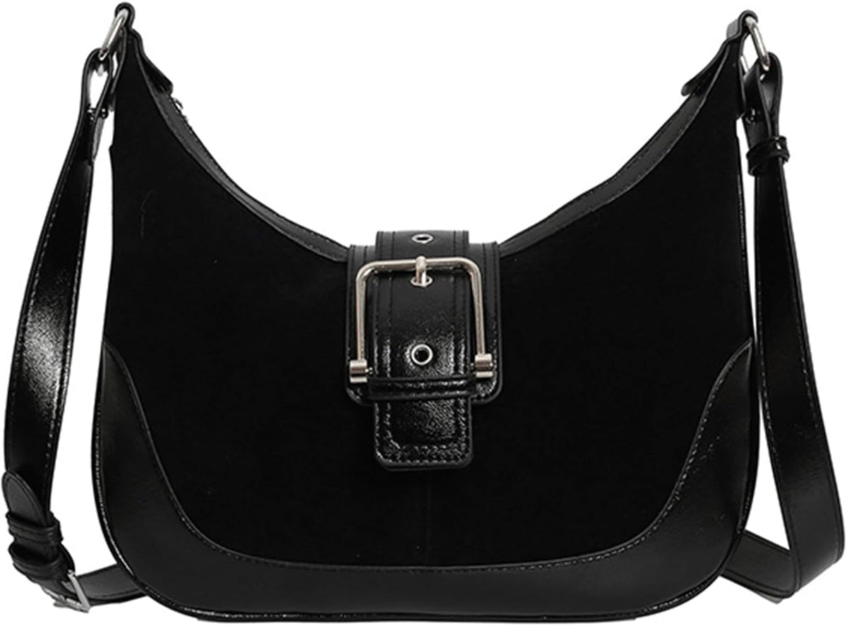 Bolso Hobo para Mujer Bolso de Hombro de Gamuza Bolso de Mano Bolso Cruzado para Mujer, Marrón 