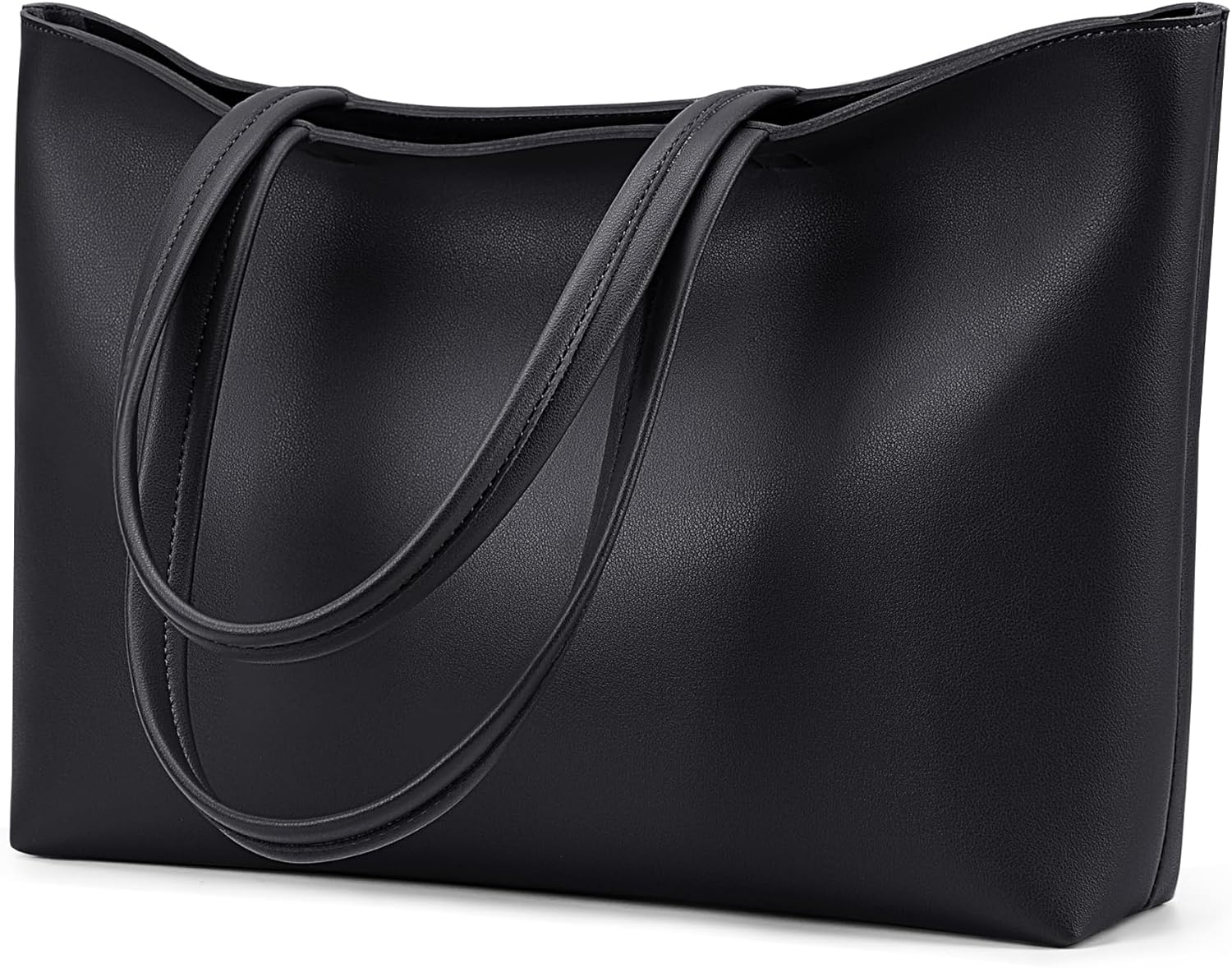 Bolso de mano KALIDI con cremallera, bolso de hombro de piel sintética, bolso de mano grande e informal para mujer, para el trabajo, citas, universidad 
