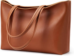 Bolso de mano KALIDI con cremallera, bolso de hombro de piel sintética, bolso de mano grande e informal para mujer, para el trabajo, citas, universidad 