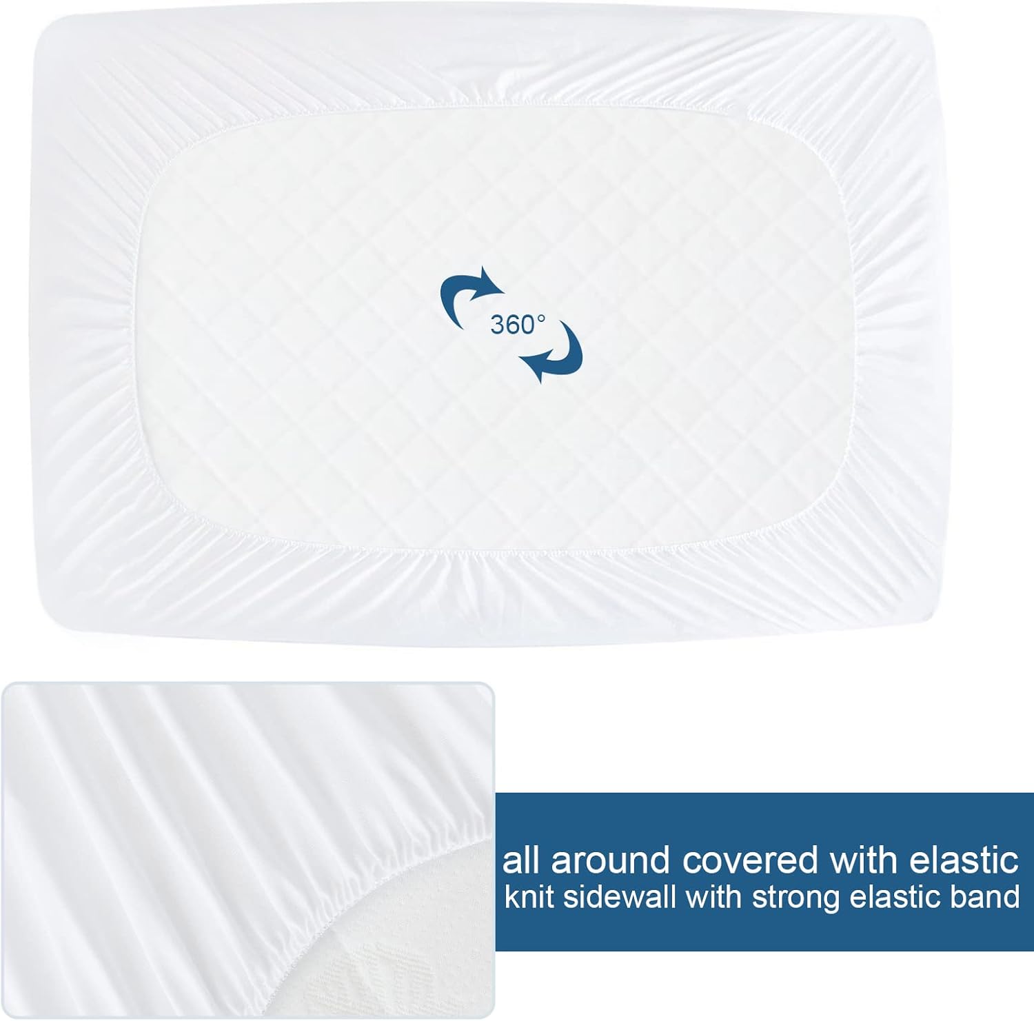 Twin Mattress Protector – Waterproof Soft Breathable Terry, Noiseless for Kids Bed Cover, Machine Washable