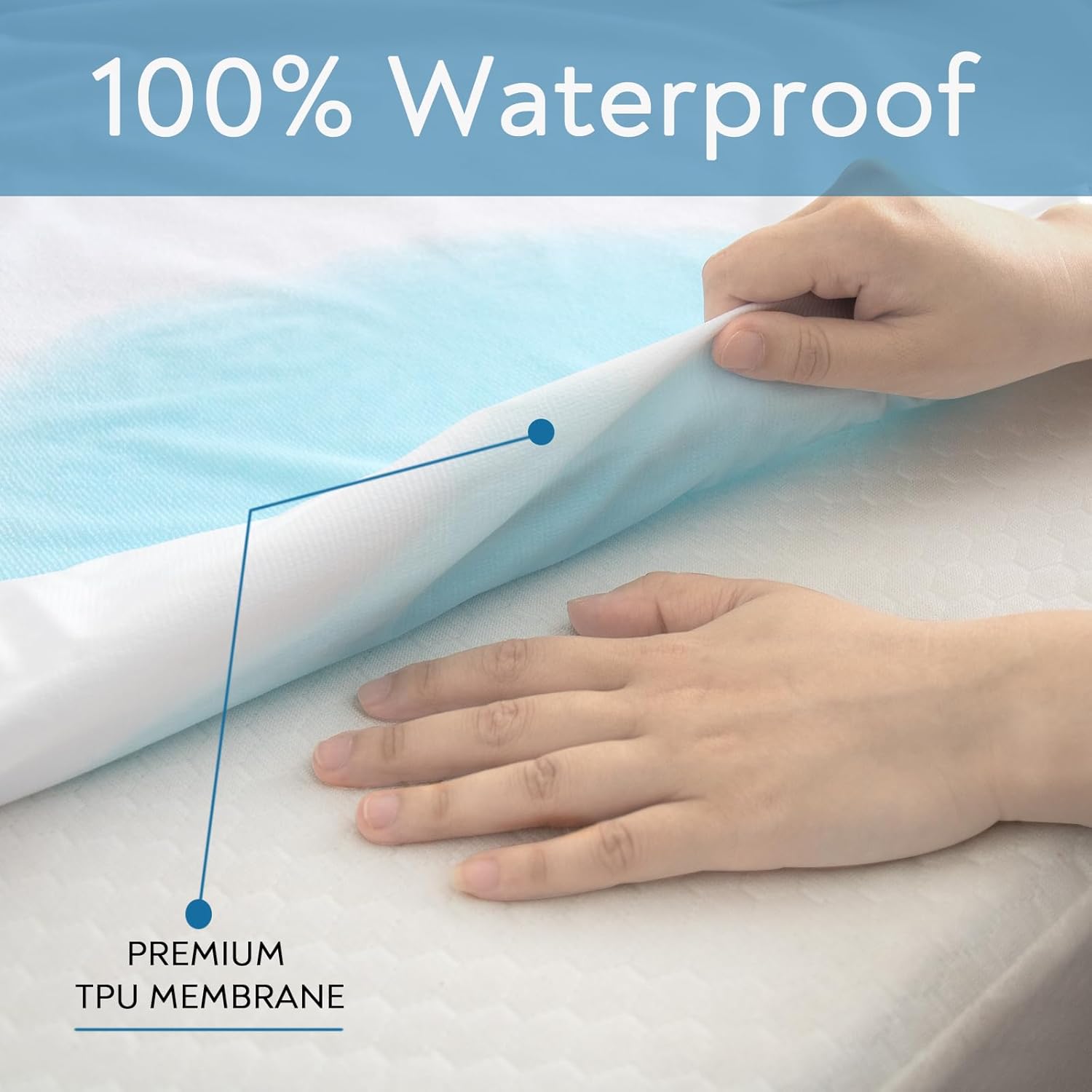 Twin Mattress Protector – Waterproof Soft Breathable Terry, Noiseless for Kids Bed Cover, Machine Washable