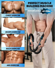 Twister Arm Trainer – 40-100lb Adjustable Chest/Arm Trainer, Portable Twister Bar with Detachable Design for Anywhere Fitness