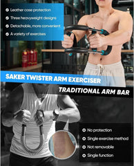 Twister Arm Trainer – 40-100lb Adjustable Chest/Arm Trainer, Portable Twister Bar with Detachable Design for Anywhere Fitness