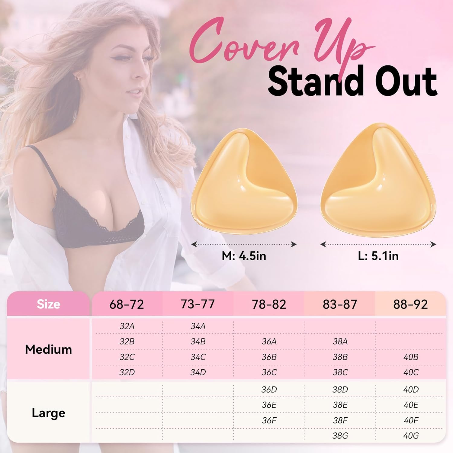 Ultra Push-up Sticky Bra Pads Inserts Double-Sided Adhesive Bra for Sports Bra Swimsuit